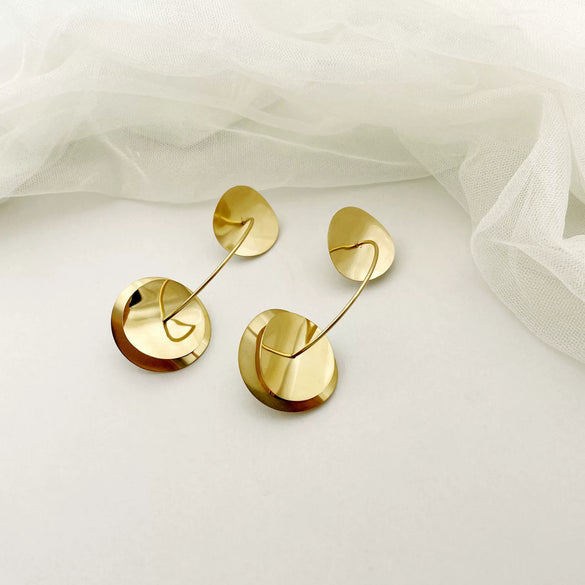 Wholesale Earrings Stainless Steel Geometric Style 14K Gold Plated