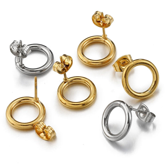 Wholesale Earrings Stainless Steel Geometric Vacuum Plated Handmade