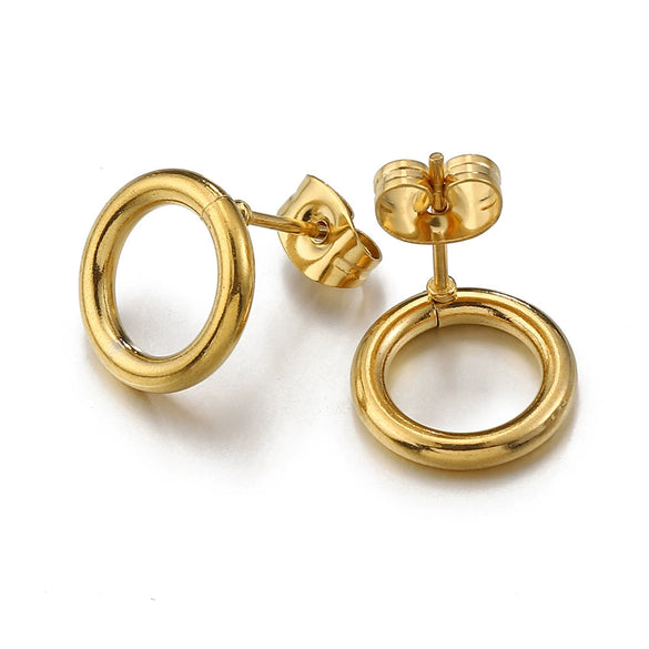 Wholesale Earrings Stainless Steel Geometric Vacuum Plated Handmade