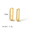 Wholesale Earrings Stainless Steel Geometric Zircon 18K Gold Plated Light Luxury Design For Women
