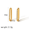 Wholesale Earrings Stainless Steel Geometric Zircon 18K Gold Plated Light Luxury Design For Women