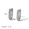 Wholesale Earrings Stainless Steel Geometric Zircon 18K Gold Plated Light Luxury Design For Women