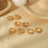 Wholesale Earrings Stainless Steel Geometric Zircon Light Luxury Style Electroplated For Women