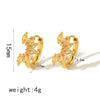 Wholesale Earrings Stainless Steel Geometric Zircon Light Luxury Style Electroplated For Women