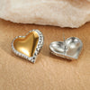 Wholesale Earrings Stainless Steel Gold And Silver Two Color Heart Shaped Electroplated For Women Fashion Design