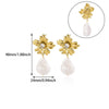 Wholesale Earrings Stainless Steel Gold Electroplated Geometric Heart Shaped Imitation Pearl Love Design Unisex