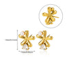 Wholesale Earrings Stainless Steel Gold Plated Geometric Pearl Irregular Texture