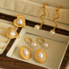 Wholesale Earrings Stainless Steel Gold Plated Love Pearl Animals Zodiac Heart Design