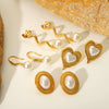 Wholesale Earrings Stainless Steel Gold Plated Love Pearl Animals Zodiac Heart Design