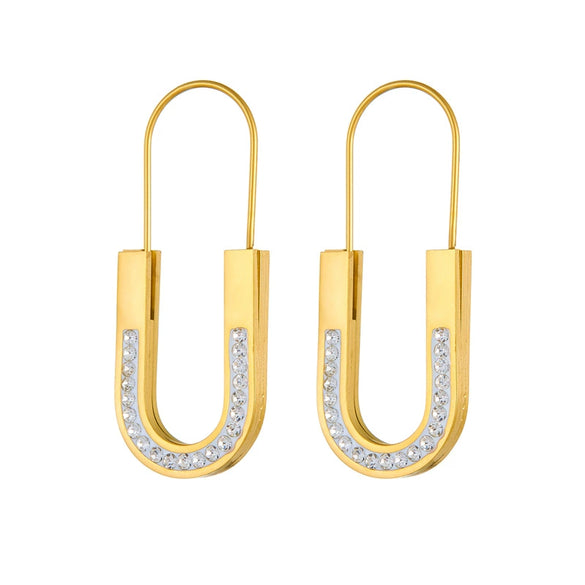 Wholesale Earrings Stainless Steel Gold Plated U Shape Geometric Fashion Accessories For Women