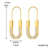 Wholesale Earrings Stainless Steel Gold Plated U Shape Geometric Fashion Accessories For Women