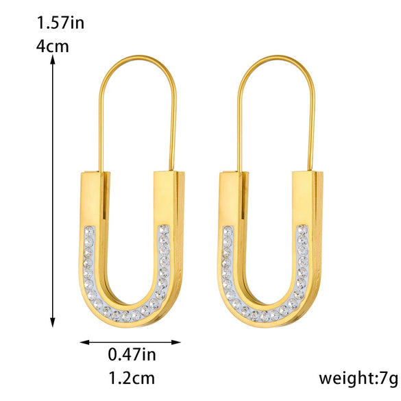 Wholesale Earrings Stainless Steel Gold Plated U Shape Geometric Fashion Accessories For Women
