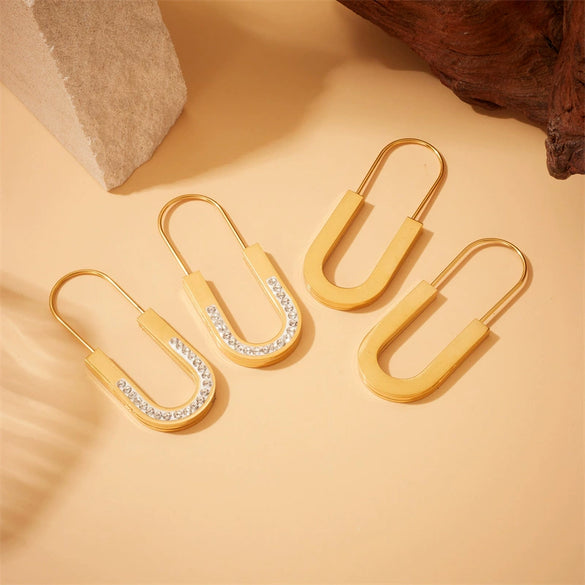 Wholesale Earrings Stainless Steel Gold Plated U Shape Geometric Fashion Accessories For Women