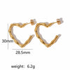 Wholesale Earrings Stainless Steel Heart Pattern Electroplated Simple Style For Women