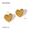 Wholesale Earrings Stainless Steel Heartshaped Diamond Pattern Electroplated For Women