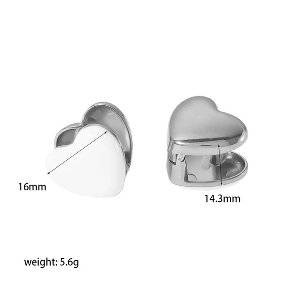 Wholesale Earrings Stainless Steel Heartshaped Doublesided Love Electroplating For Women
