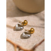 Wholesale Earrings Stainless Steel Hemispherical Heart Shape Gold And Silver Color Electroplated