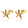 Wholesale Earrings Stainless Steel Imitation Pearl Geometric Flower Bow Leaf Shaped Electroplated