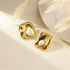 Wholesale Earrings Stainless Steel Imitation Pearl Geometric Flower Bow Leaf Shaped Electroplated