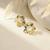 Wholesale Earrings Stainless Steel Imitation Pearl Geometric Flower Bow Leaf Shaped Electroplated