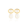 Wholesale Earrings Stainless Steel Imitation Pearl Geometric Rococo Style Electroplated