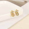 Wholesale Earrings Stainless Steel Imitation Pearl Geometric Rococo Style Electroplated