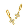Wholesale Earrings Stainless Steel Inlaid Zircon Cross Pendant 18K Gold Plated Fashion Style For Women