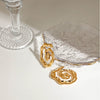 Wholesale Earrings Stainless Steel 18K Electroplated Geometric Pattern Simple Fashion Hammer Wave Design For Women