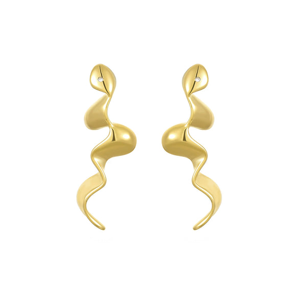 Wholesale Earrings Stainless Steel 18K Geometric Snakeshaped Electroplated For Women