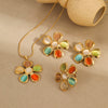 Wholesale Earrings Stainless Steel 18K Gold Electroplated Flower Pattern Hammered Style For Women