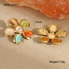 Wholesale Earrings Stainless Steel 18K Gold Electroplated Flower Pattern Hammered Style For Women