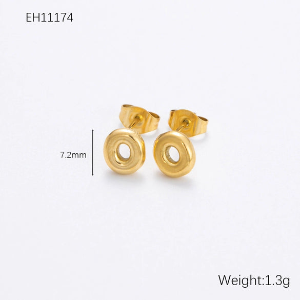 Wholesale Earrings Stainless Steel 18K Gold Electroplated Letter Style For Women