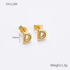 Wholesale Earrings Stainless Steel 18K Gold Electroplated Letter Style For Women