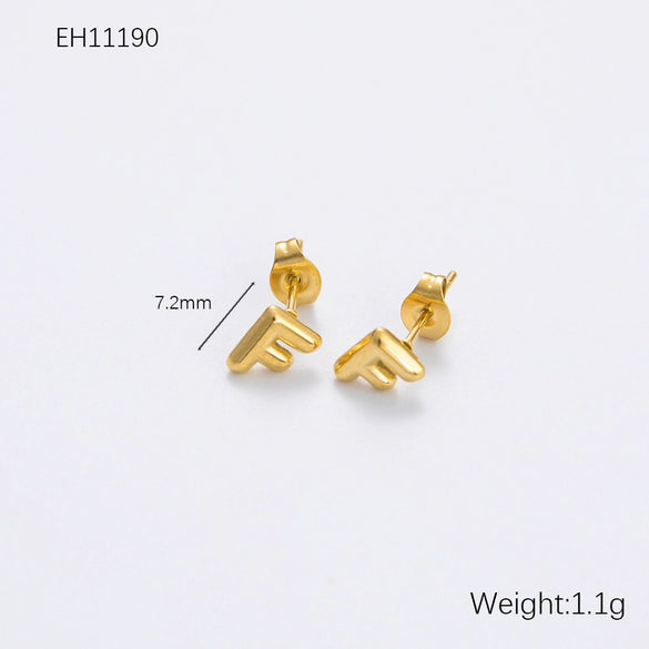Wholesale Earrings Stainless Steel 18K Gold Electroplated Letter Style For Women