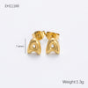 Wholesale Earrings Stainless Steel 18K Gold Electroplated Letter Style For Women