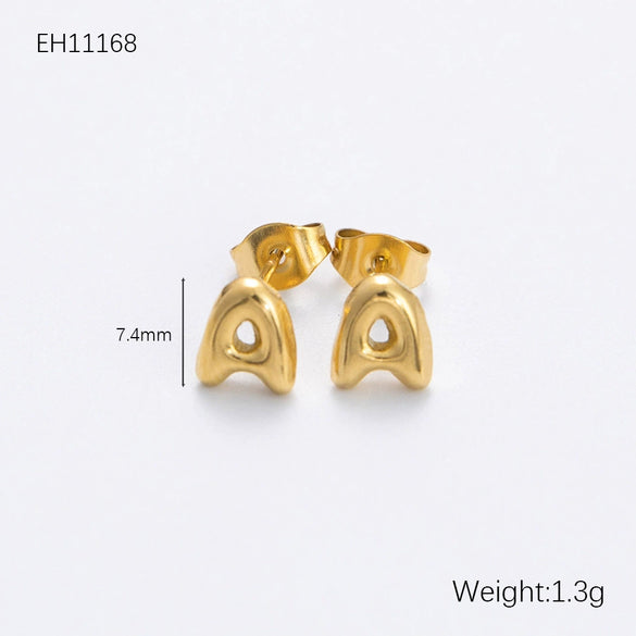 Wholesale Earrings Stainless Steel 18K Gold Electroplated Letter Style For Women