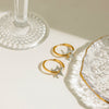 Wholesale Earrings Stainless Steel 18K Gold Electroplated Minima Style Love Hollow Star