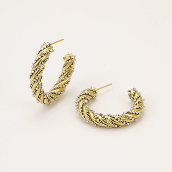 Wholesale Earrings Stainless Steel 18K Gold Electroplating Geometric C Type Highend Fashionable