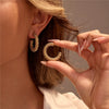 Wholesale Earrings Stainless Steel 18K Gold Electroplating Geometric C Type Highend Fashionable