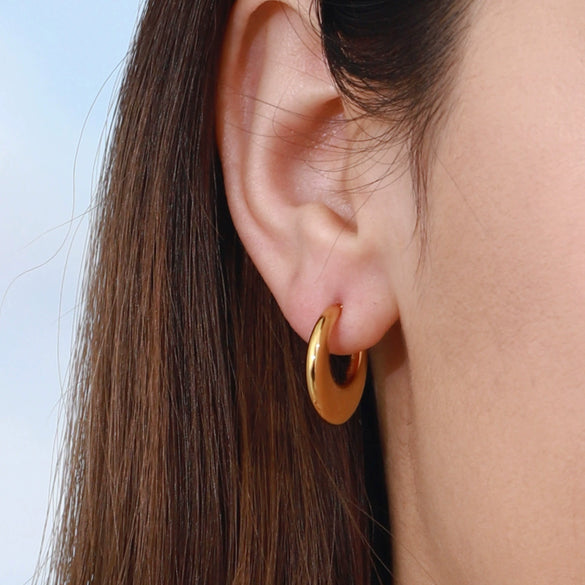 Wholesale Earrings Stainless Steel 18K Gold Geometric Electroplated Style