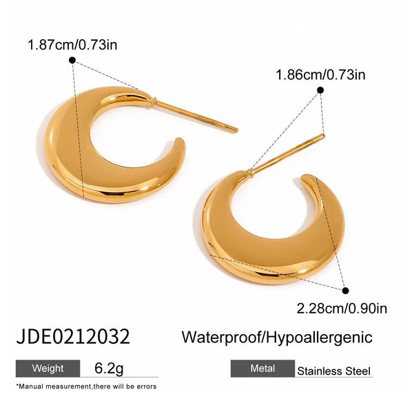 Wholesale Earrings Stainless Steel 18K Gold Geometric Electroplated Style