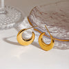 Wholesale Earrings Stainless Steel 18K Gold Geometric Electroplated Style