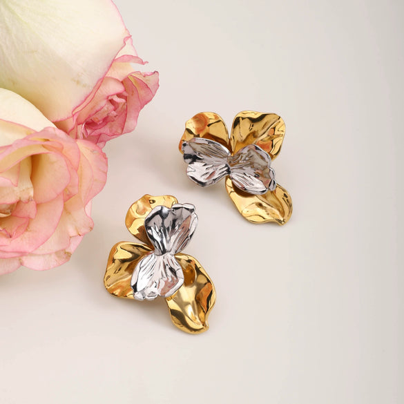 Wholesale Earrings Stainless Steel 18K Gold Geometric Pattern Electroplated For Women