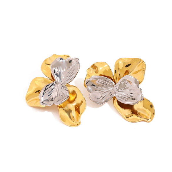 Wholesale Earrings Stainless Steel 18K Gold Geometric Pattern Electroplated For Women