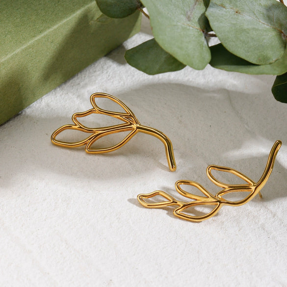 Wholesale Earrings Stainless Steel 18K Gold Geometric Style Electroplating