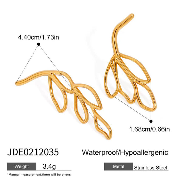 Wholesale Earrings Stainless Steel 18K Gold Geometric Style Electroplating