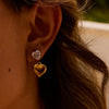 Wholesale Earrings Stainless Steel 18K Gold Heart Shape Electroplating