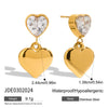 Wholesale Earrings Stainless Steel 18K Gold Heart Shape Electroplating