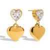 Wholesale Earrings Stainless Steel 18K Gold Heart Shape Electroplating