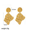 Wholesale Earrings Stainless Steel 18K Gold Heart Shape Geometric Diamond Style